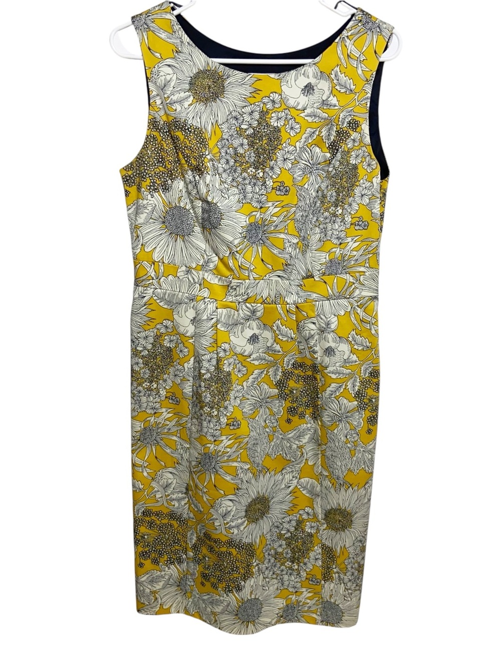 Liberty of London Target Dress Womens Size 10 Yellow Black Floral Sunflower Mod